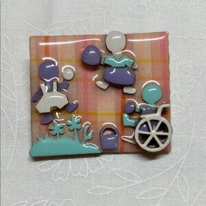 Colorful Plaid handcrafted pin